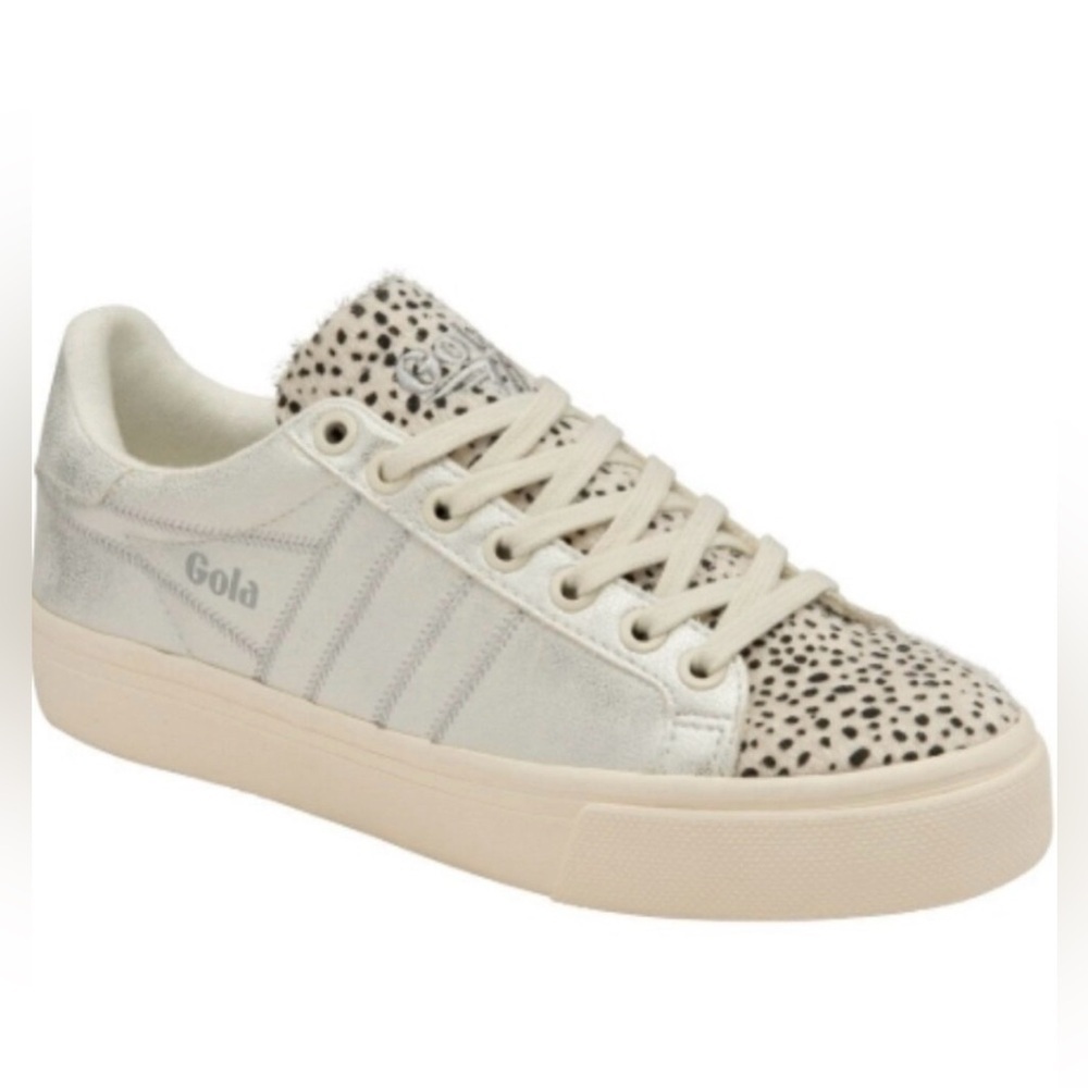 Gola Women's Orchid II Cheetah Sneakers in silver metallic